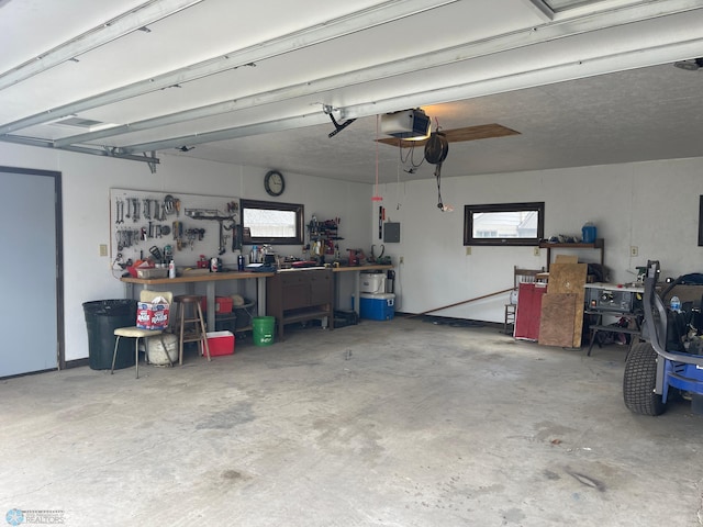 101 Oak St, Lisbon, ND 58054 - garage featuring a workshop area and a garage door opener