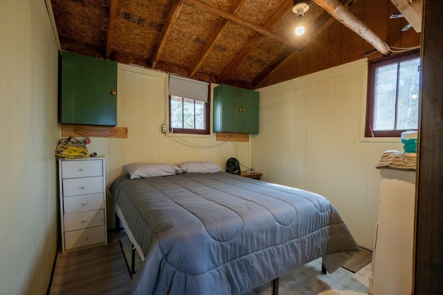 26159 County Road 345, Bigfork, MN 56628 - bedroom with lofted ceiling and multiple windows