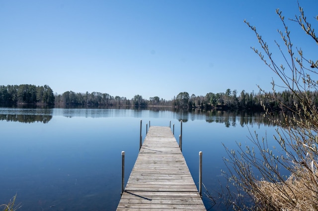 26159 County Road 345, Bigfork, MN 56628 - view of dock with a wooded view and a water view