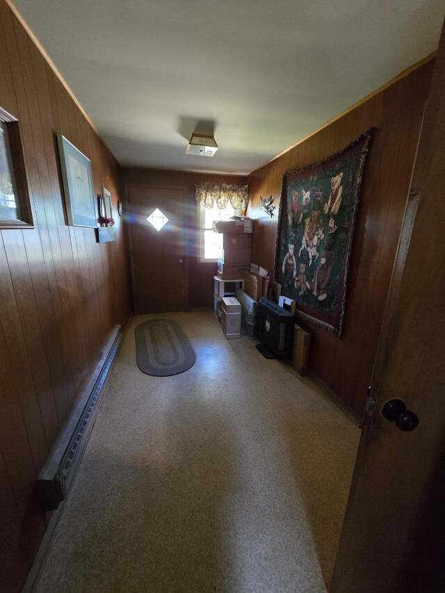 210 Mattson Rd, Mora, MN 55051 - entryway featuring wooden walls