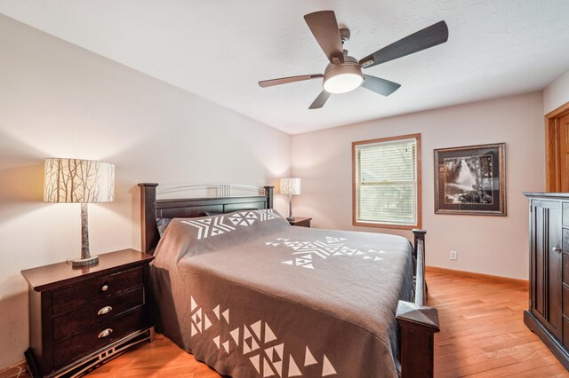1036 Creekview Ln, Belle Plaine, MN 56011 - bedroom with light wood finished floors, baseboards, and ceiling fan