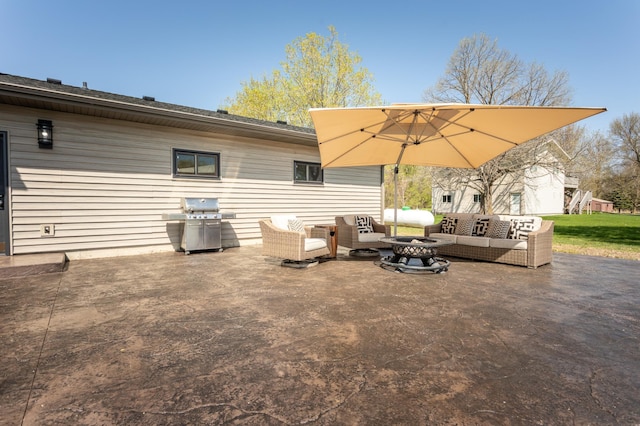 5123 Green Meadow Rd SE, Osakis, MN 56360 - view of patio with an outdoor living space and grilling area