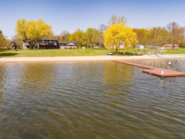 5123 Green Meadow Rd SE, Osakis, MN 56360 - exterior space featuring a water view and a yard