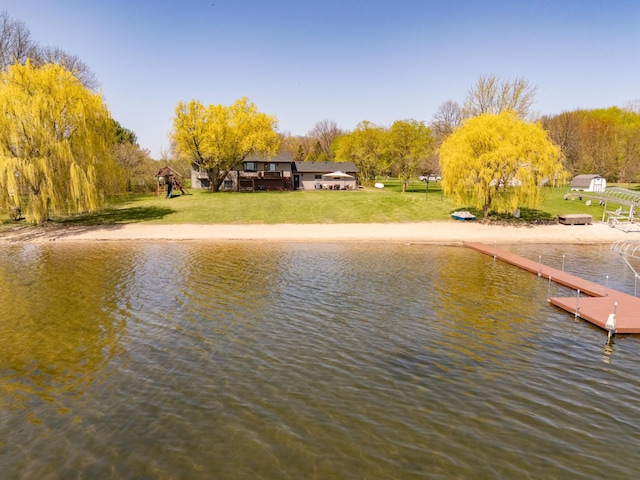 5123 Green Meadow Rd SE, Osakis, MN 56360 - water view featuring a boat dock