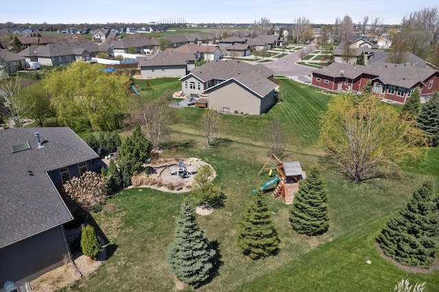 aerial overview of property's location with nearby suburban area