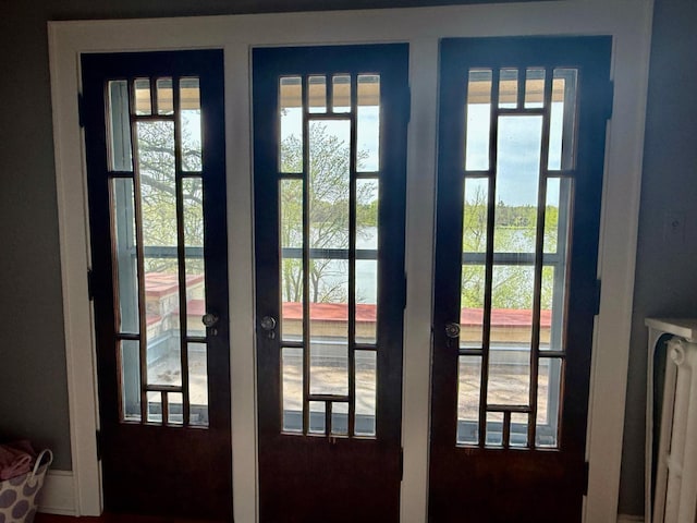 doorway to outside featuring french doors