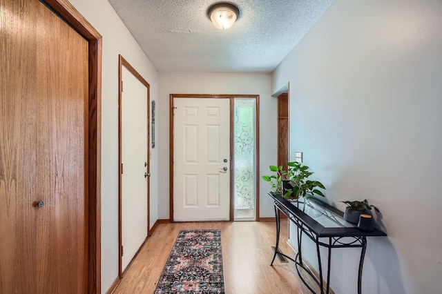 456 Ridge Ct, Chaska, MN 55318 - foyer entrance featuring light wood-style flooring, a textured ceiling, and baseboards