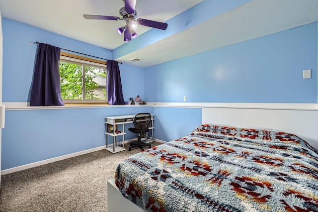 456 Ridge Ct, Chaska, MN 55318 - bedroom with baseboards, carpet floors, and a ceiling fan