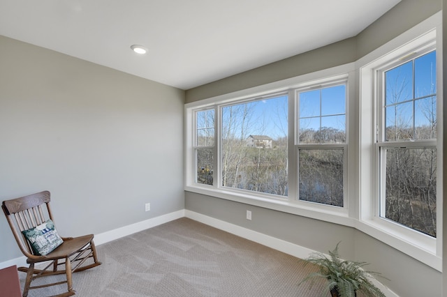 unfurnished room with carpet and baseboards