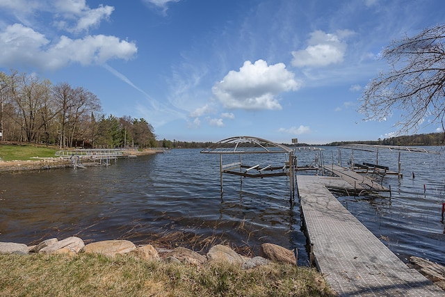 dock featuring a water view and boat lift