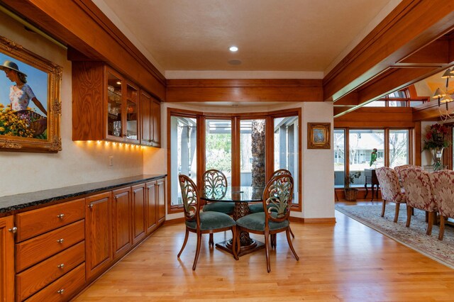 9002 Riley Lake Rd, Eden Prairie, MN 55347 - dining space featuring light wood finished floors, baseboards, and recessed lighting