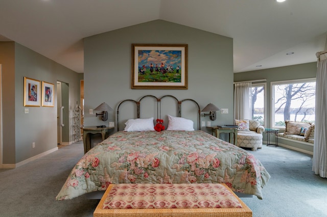 9002 Riley Lake Rd, Eden Prairie, MN 55347 - carpeted bedroom with baseboards, recessed lighting, and vaulted ceiling