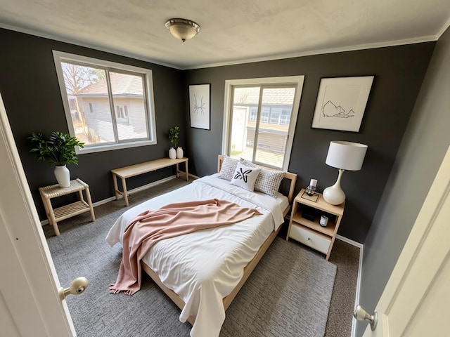 125 1st St, Dresser, WI 54009 - carpeted bedroom with multiple windows, baseboards, and crown molding