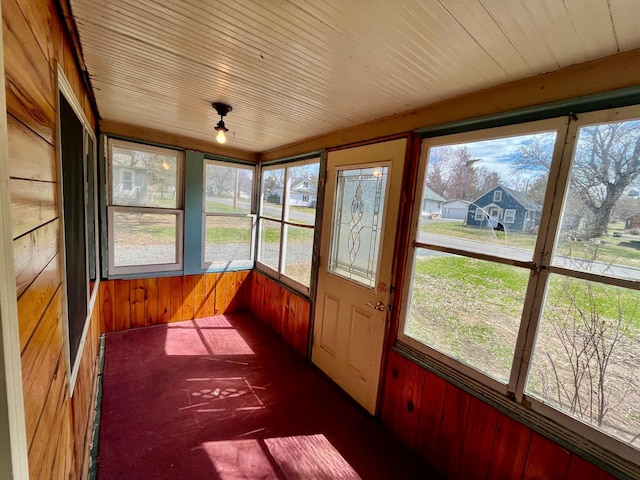 125 1st St, Dresser, WI 54009 - unfurnished sunroom with wooden walls and carpet flooring