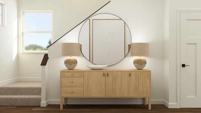 detailed view of wood finished floors and baseboards