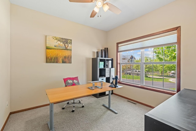 12800 Garrett Ct, Apple Valley, MN 55124 - carpeted office with baseboards and ceiling fan