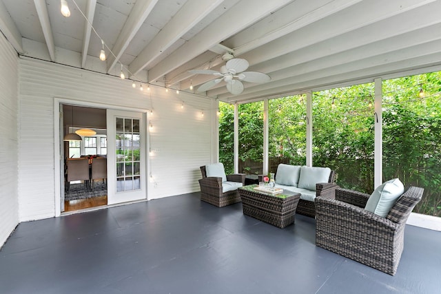 3100 29th Ave S, Minneapolis, MN 55406 - sunroom with an outdoor hangout area and a ceiling fan