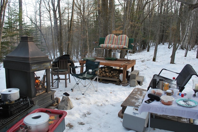 499 Tamarack Ct NE, Tenstrike, MN 56683 - view of snow covered patio