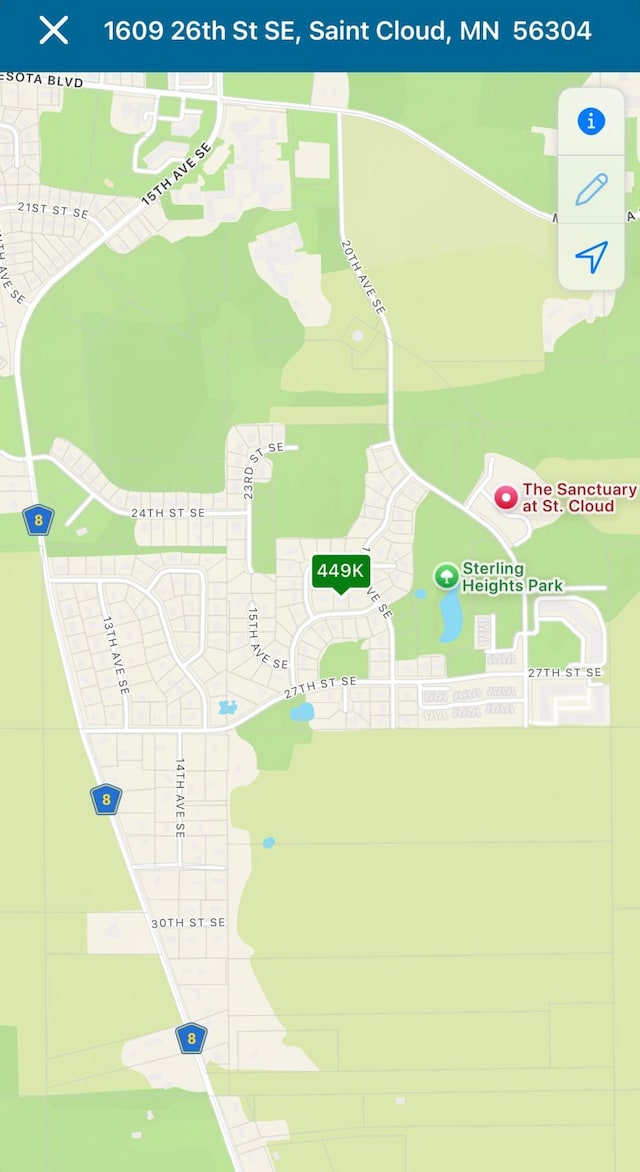 1609 26th St SE, Saint Cloud, MN 56304 - map of property location