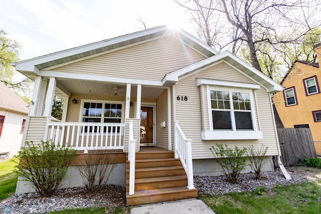 view of front of property featuring a porch