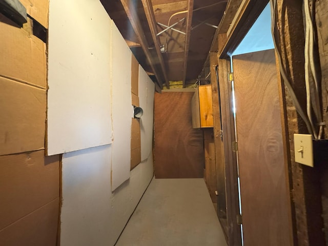 view of unfinished below grade area