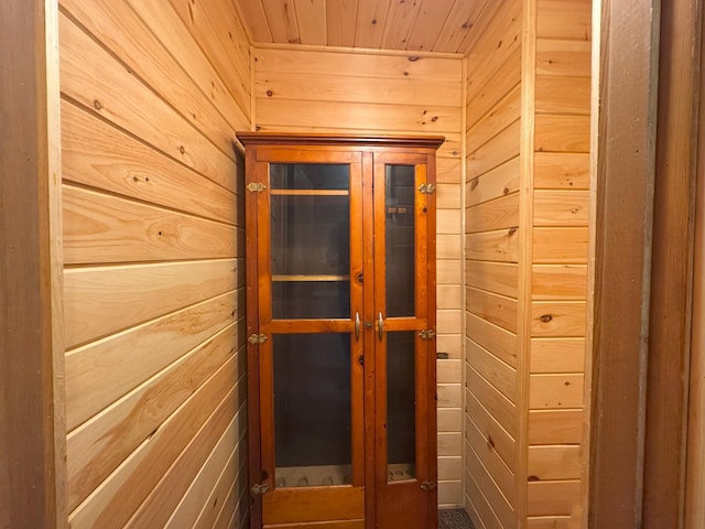 20381 County Road 39, Grove Lake Twp, MN 56334 - sauna with wooden walls and wooden ceiling