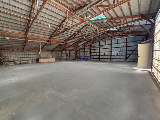 garage featuring metal wall