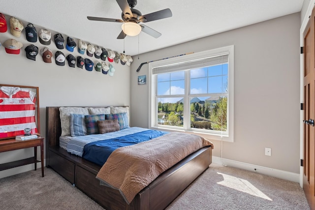 4212 Parkview Ln, Anoka, MN 55303 - bedroom with carpet flooring, a ceiling fan, and baseboards