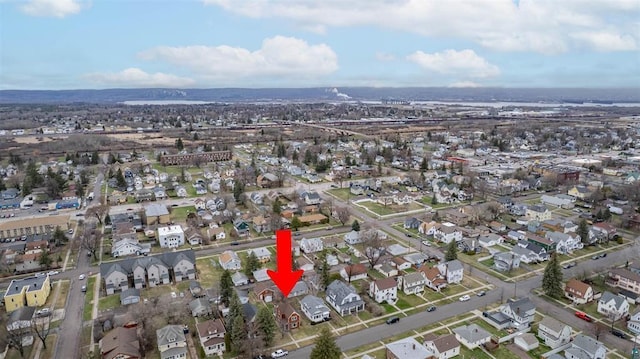 aerial view with a residential view