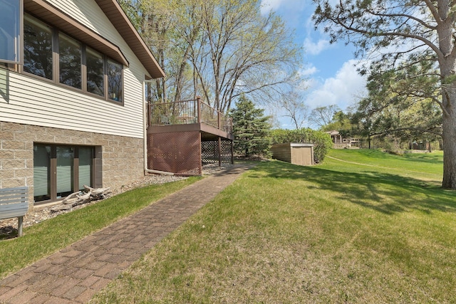 22 13th St S, Sauk Rapids, MN 56379 - view of grassy yard featuring a wooden deck