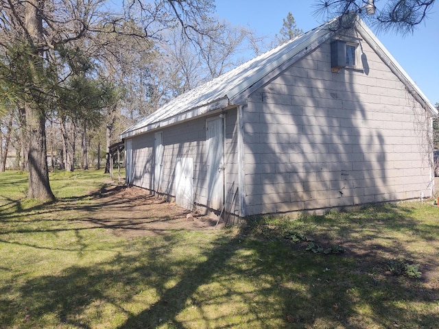 36998 Quest Rd, Hillman, MN 56338 - view of property exterior featuring a lawn and an outbuilding