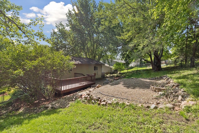 1604 Viking Dr, Buffalo, MN 55313 - view of yard featuring a wooden deck