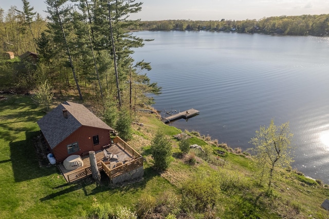 1949 Little Blake Lake Ln, Georgetown Twp, WI 54853 - aerial view of property and surrounding area featuring a nearby body of water