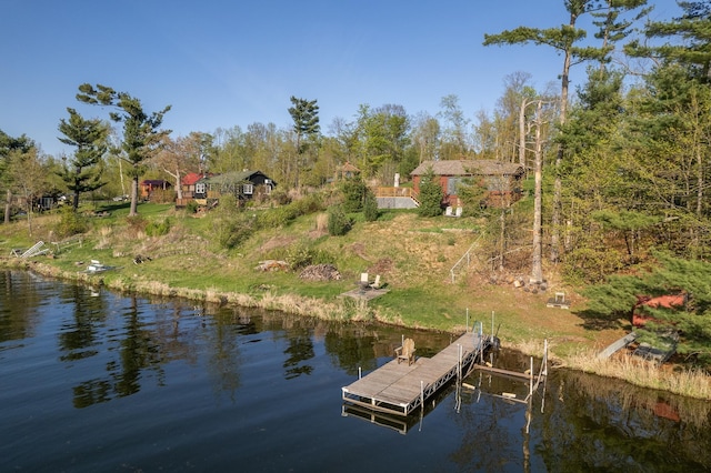 1949 Little Blake Lake Ln, Georgetown Twp, WI 54853 - dock area with a water view and view of scattered trees