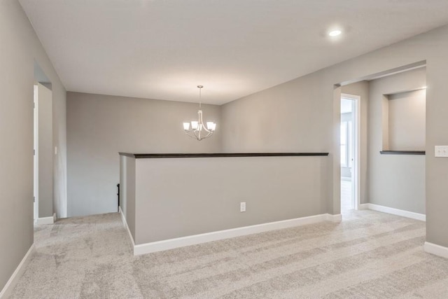 3112 Sugar Maple Dr, Chaska, MN 55318 - carpeted spare room with a chandelier, recessed lighting, and baseboards