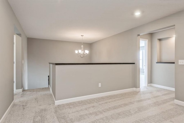 3112 Sugar Maple Dr, Chaska, MN 55318 - unfurnished room featuring carpet flooring, a chandelier, and recessed lighting