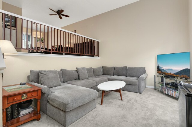 6477 Regency Ln, Eden Prairie, MN 55344 - living area with ceiling fan, carpet flooring, and baseboards
