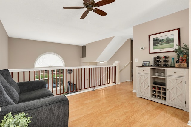 6477 Regency Ln, Eden Prairie, MN 55344 - sitting room with ceiling fan and light wood-type flooring