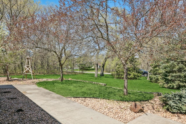 view of grassy yard