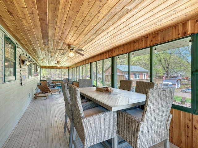 1351 Lone Pine Ln, Garfield Twp, WI 54001 - sunroom / solarium with outdoor dining area and a ceiling fan