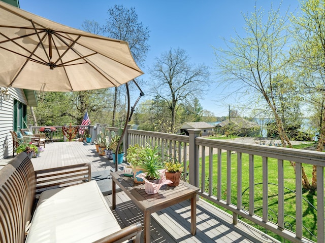 1351 Lone Pine Ln, Garfield Twp, WI 54001 - view of wooden balcony with a wooden deck and an outdoor hangout area