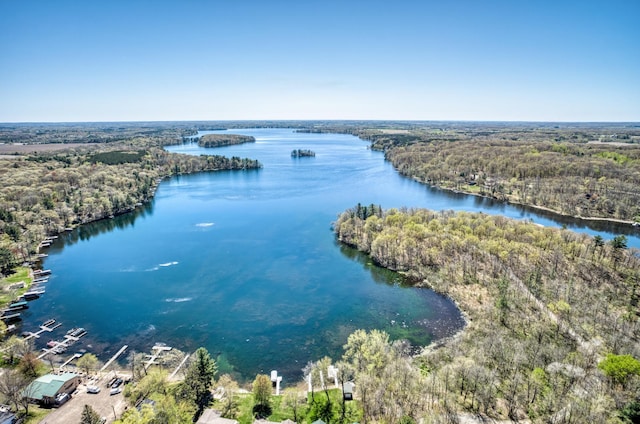 1351 Lone Pine Ln, Garfield Twp, WI 54001 - drone / aerial view of a large body of water and a heavily wooded area