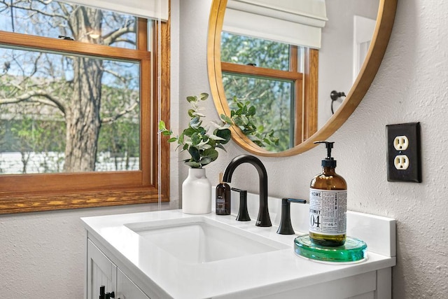 681 4th St NE, Little Falls, MN 56345 - bathroom view of a textured wall and vanity