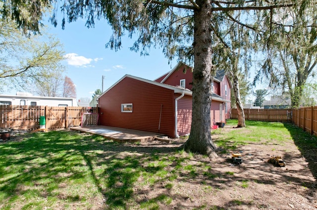 view of yard with a deck
