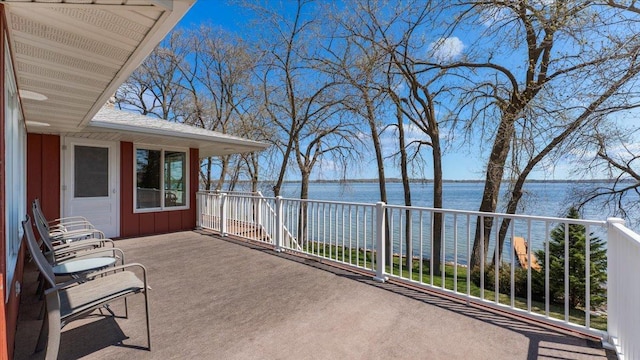 balcony with a water view