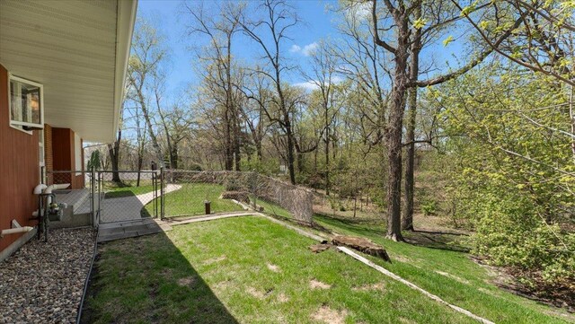 view of yard featuring a gate