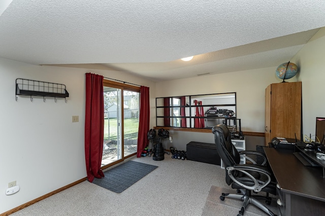 192 Harrison Ave SE, Racine, MN 55967 - carpeted home office with a textured ceiling and baseboards