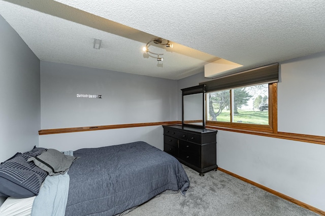 192 Harrison Ave SE, Racine, MN 55967 - bedroom featuring carpet flooring, ceiling fan, a textured ceiling, and baseboards