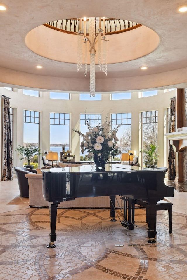 1860 Shoreline Dr, Orono, MN 55391 - detailed view of recessed lighting, a tray ceiling, and a chandelier