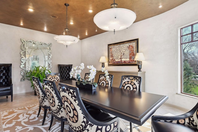 1860 Shoreline Dr, Orono, MN 55391 - tiled dining area with recessed lighting and baseboards
